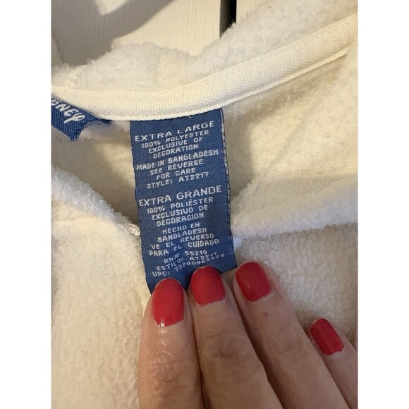 Vintage Disney Grumpy Fleece Hoodie Pullover XL Snow White Dwarf Sherpa Cream - Picture 4 of 11